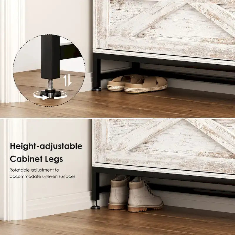 Meuble à chaussures, meuble à chaussures d’entrée, meuble de rangement pour entrée ou balcon, meuble à chaussures grande capacité, blanc