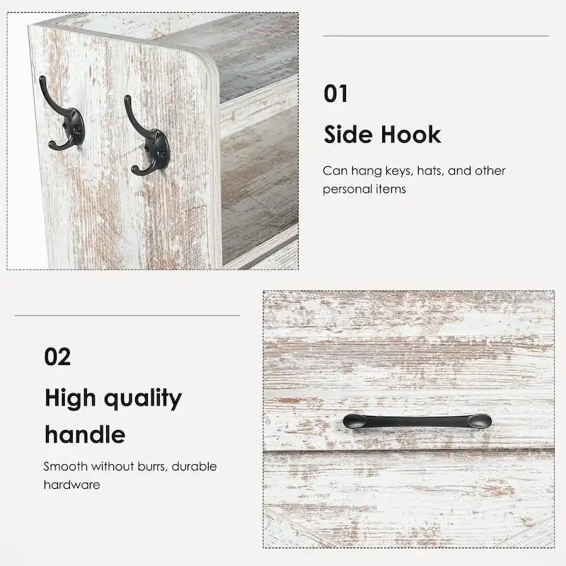 Meuble à chaussures, meuble à chaussures d’entrée, meuble de rangement pour entrée ou balcon, meuble à chaussures grande capacité, blanc