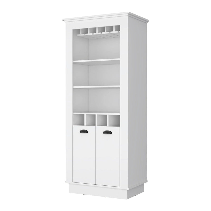 Meuble-bar blanc de 70 avec rangement pour bouteilles de vin