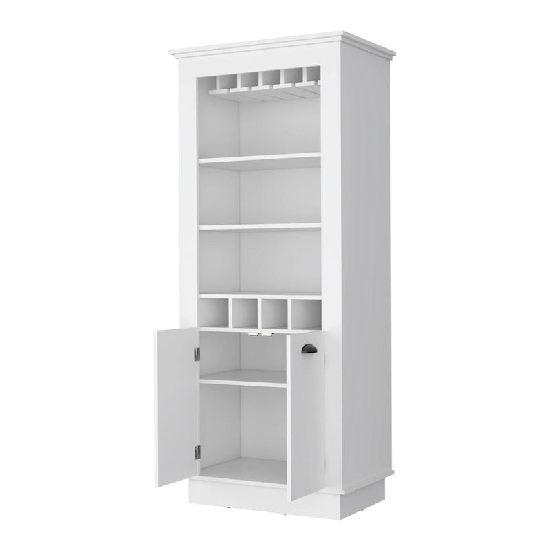 Meuble-bar blanc de 70 avec rangement pour bouteilles de vin
