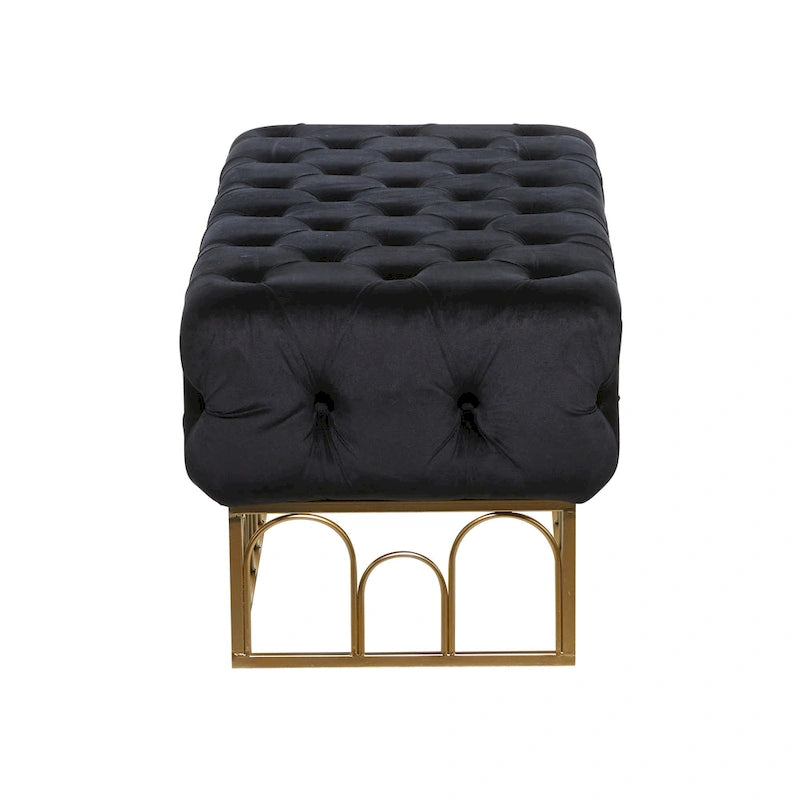 Panca in metallo con base dorata - nera - 20W x 49L x 18H
