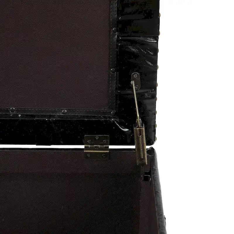 Banc rétro rembourré en similicuir au style d’enceinte