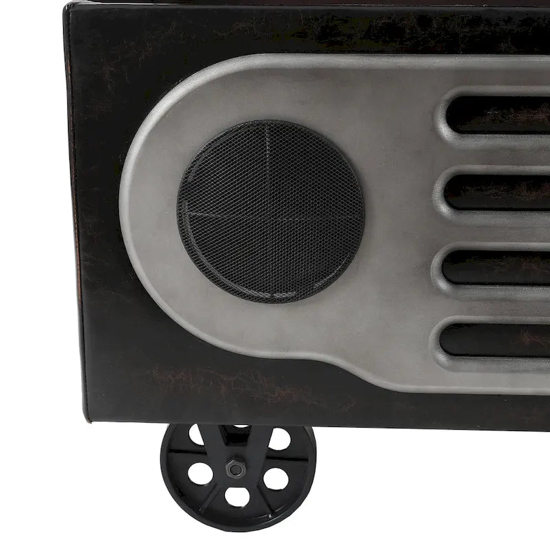 Banc rétro rembourré en similicuir au style d’enceinte