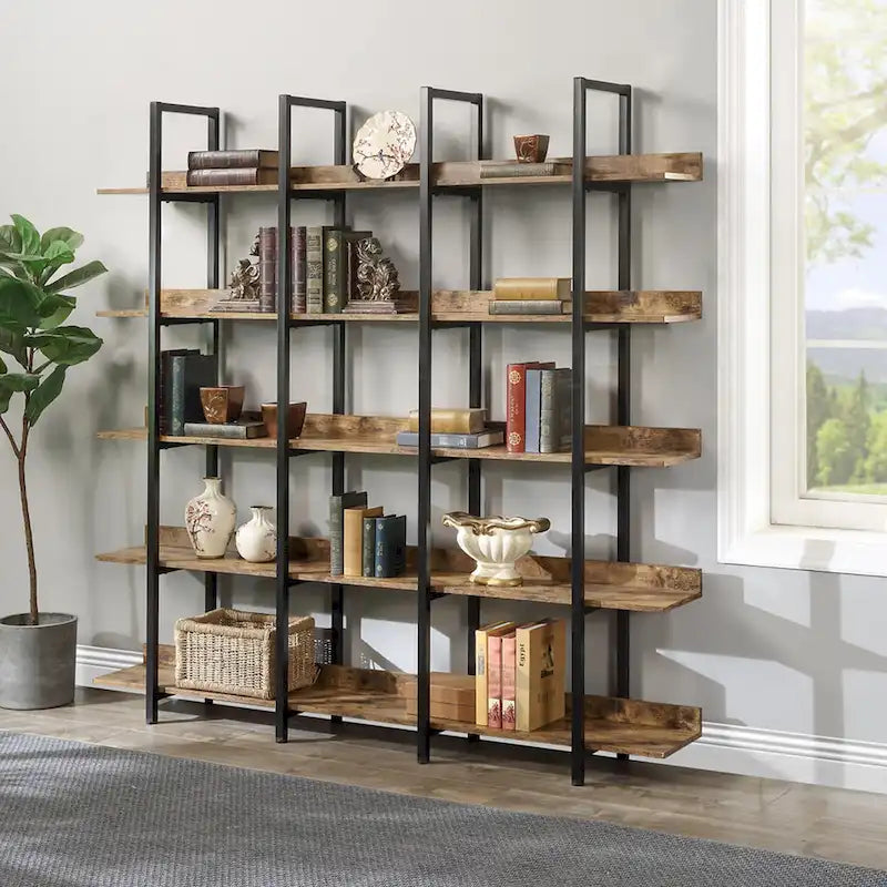 5-stufiges Bücherregal, offenes Bücherregal für das Homeoffice
