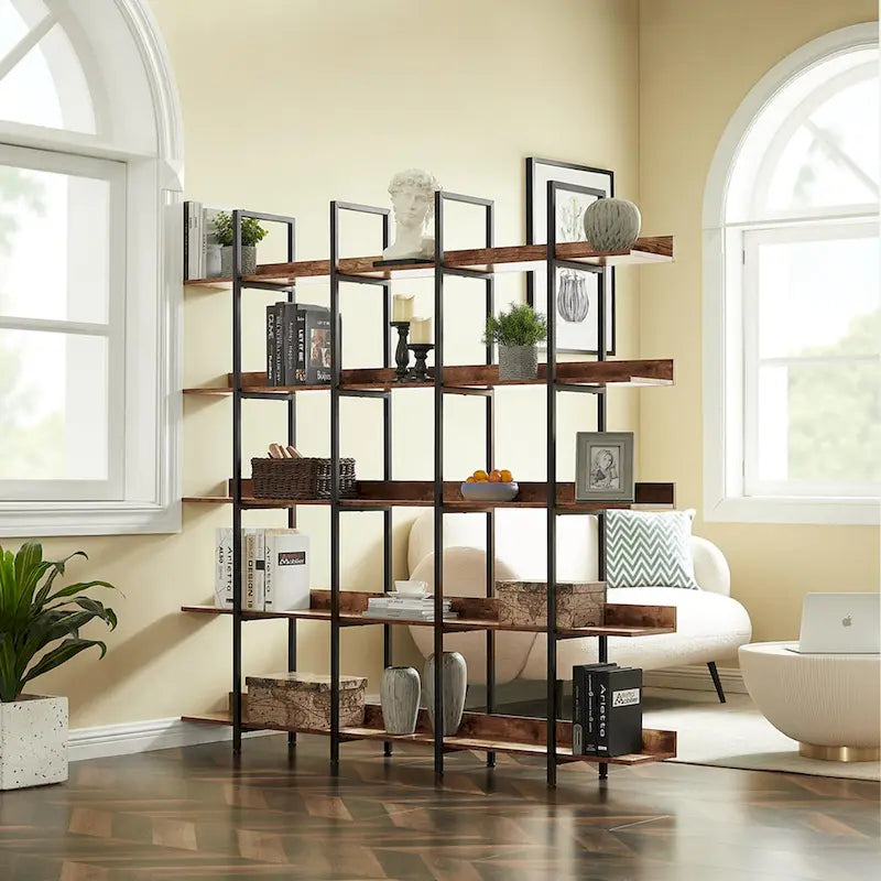 Bibliothèque à 5 niveaux, étagère ouverte pour bureau à domicile
