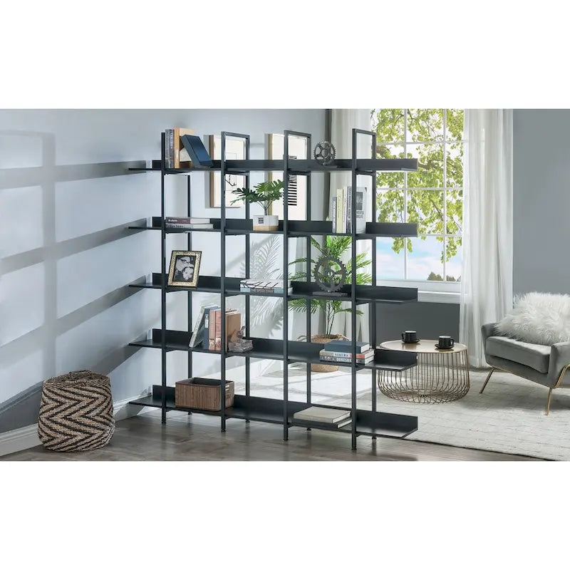 Bibliothèque à 5 niveaux, étagère ouverte pour bureau à domicile