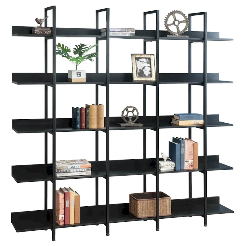 Bibliothèque à 5 niveaux, étagère ouverte pour bureau à domicile