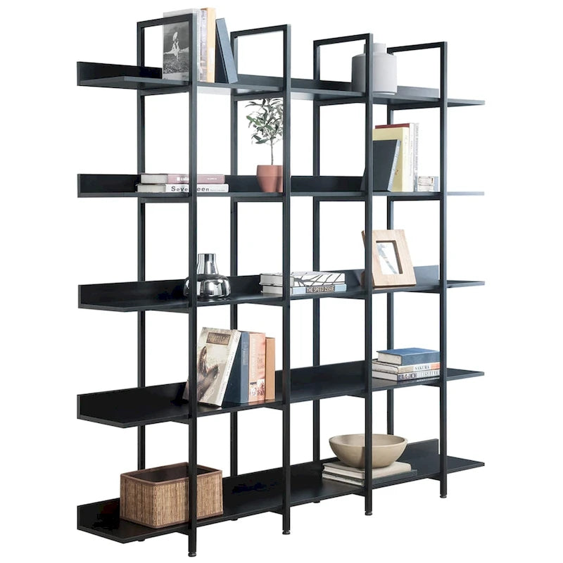 Bibliothèque à 5 niveaux, étagère ouverte pour bureau à domicile
