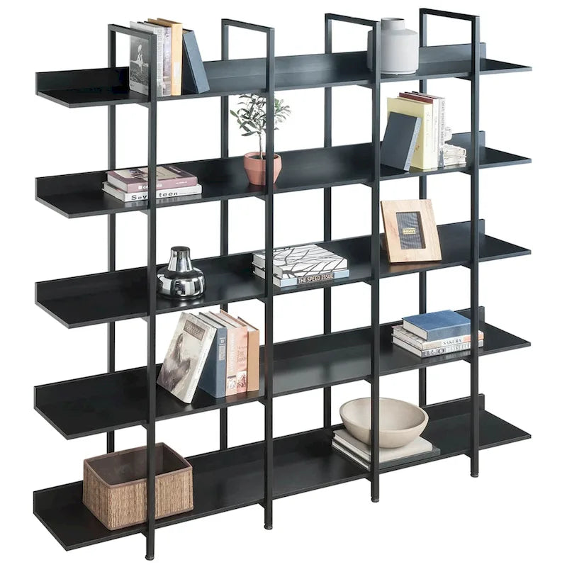 Bibliothèque à 5 niveaux, étagère ouverte pour bureau à domicile