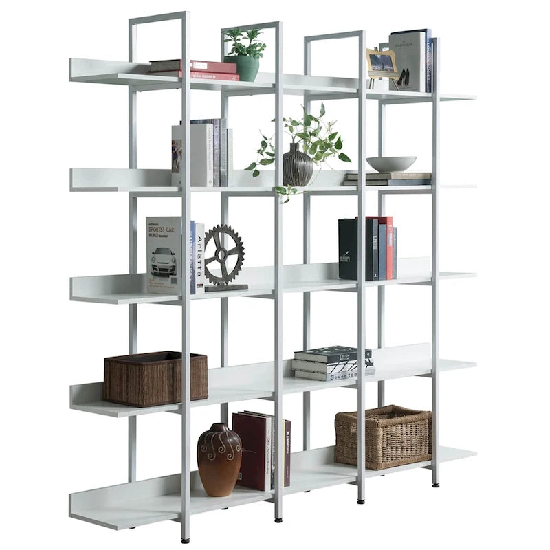 Bibliothèque à 5 niveaux, étagère ouverte pour bureau à domicile