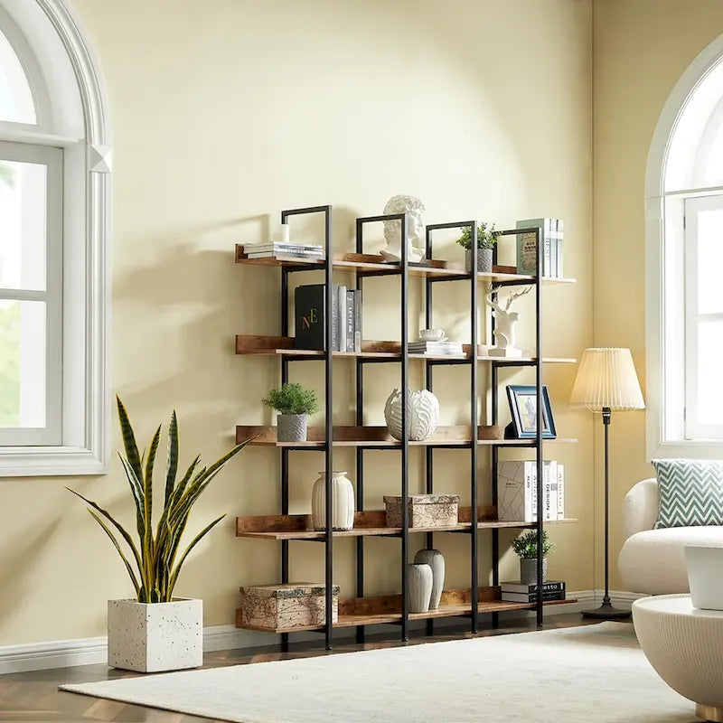 Bibliothèque à 5 niveaux, étagère ouverte pour bureau à domicile