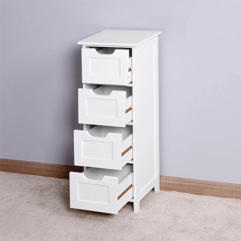 Mobile contenitore bianco indipendente per bagno con cassetti - 11.8L x 11.8W x 32.3H