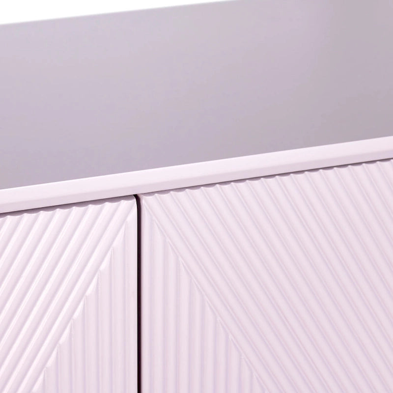 Sideboard aus Holz mit vier Türen und goldenen Akzenten, Fliederlila – 72