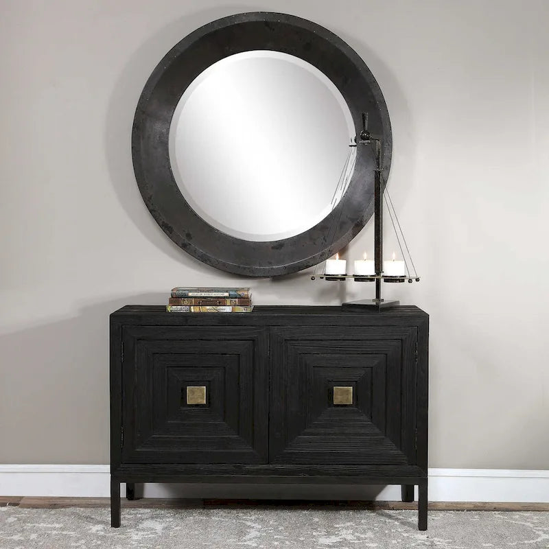 Armoire contemporaine noire et bronze à 2 portes de 43