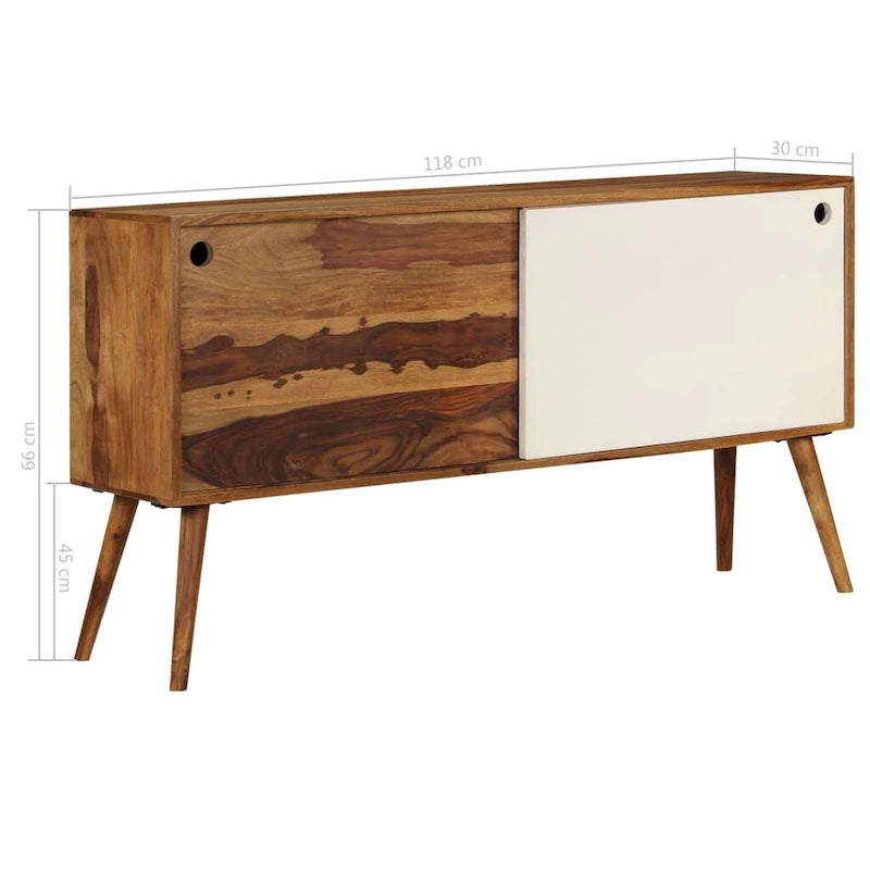 Sideboard aus massivem Sheeshamholz, 46.5x11.8x26
