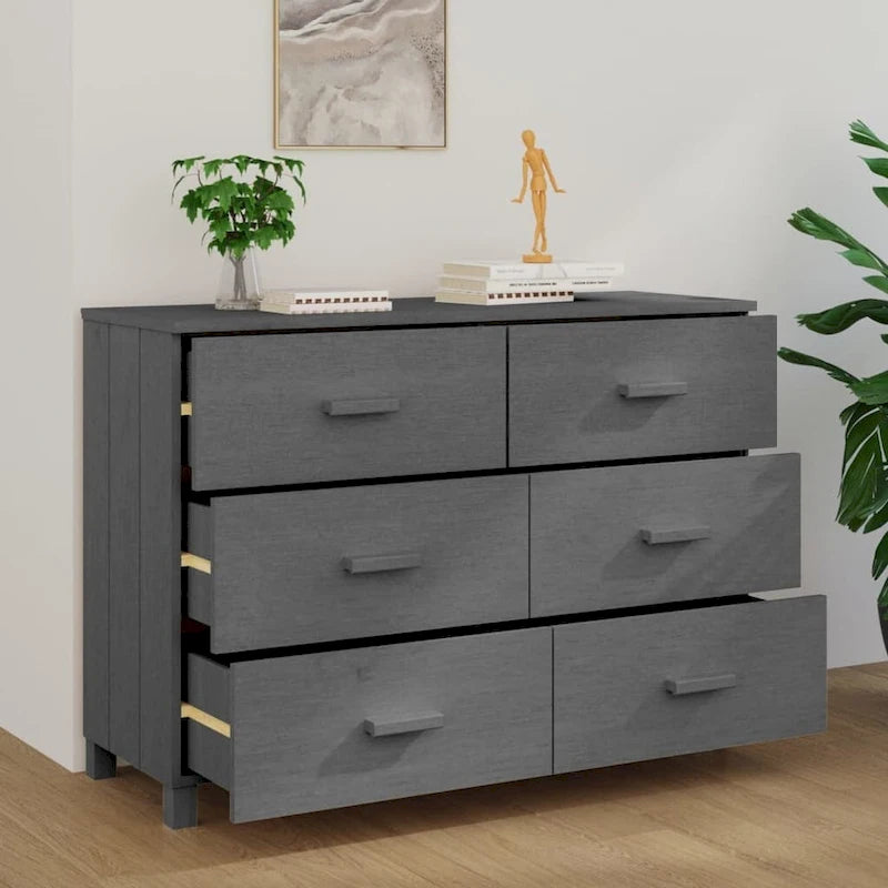 Sideboard-Buffetschrank mit Stauraum, Massivholz Kiefer – 44.5x15.7x31.5
