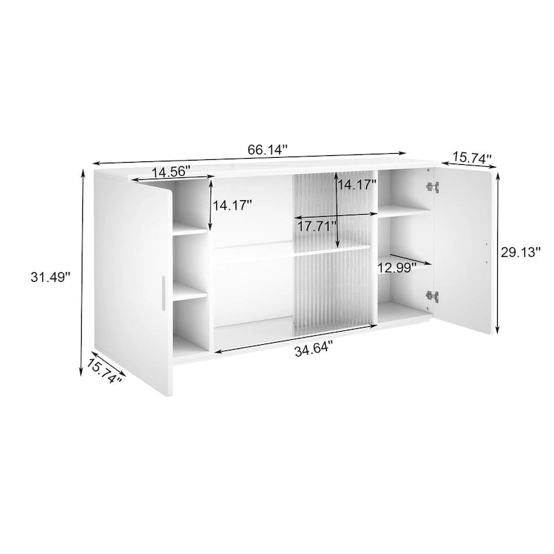 Moderne houten kasten met 2 deuren en 1 glazen deur