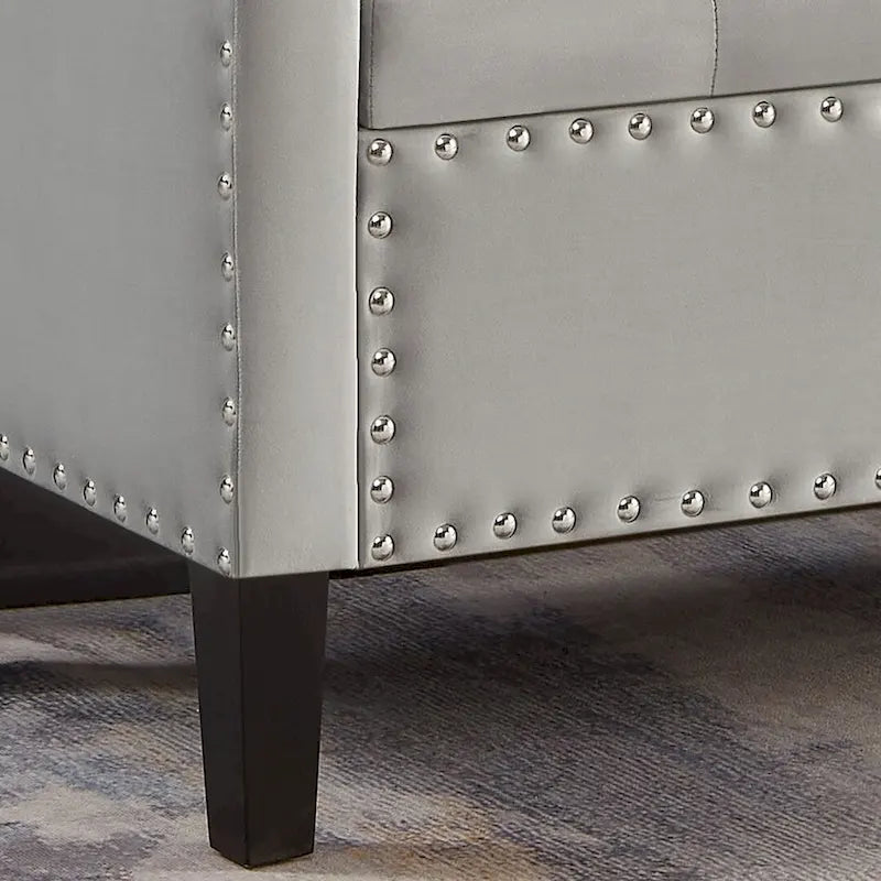 Opbergbank met gewatteerde knopen - 48L x 18.5W x 22 H