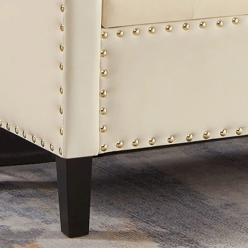 Opbergbank met gewatteerde knopen - 48L x 18.5W x 22 H