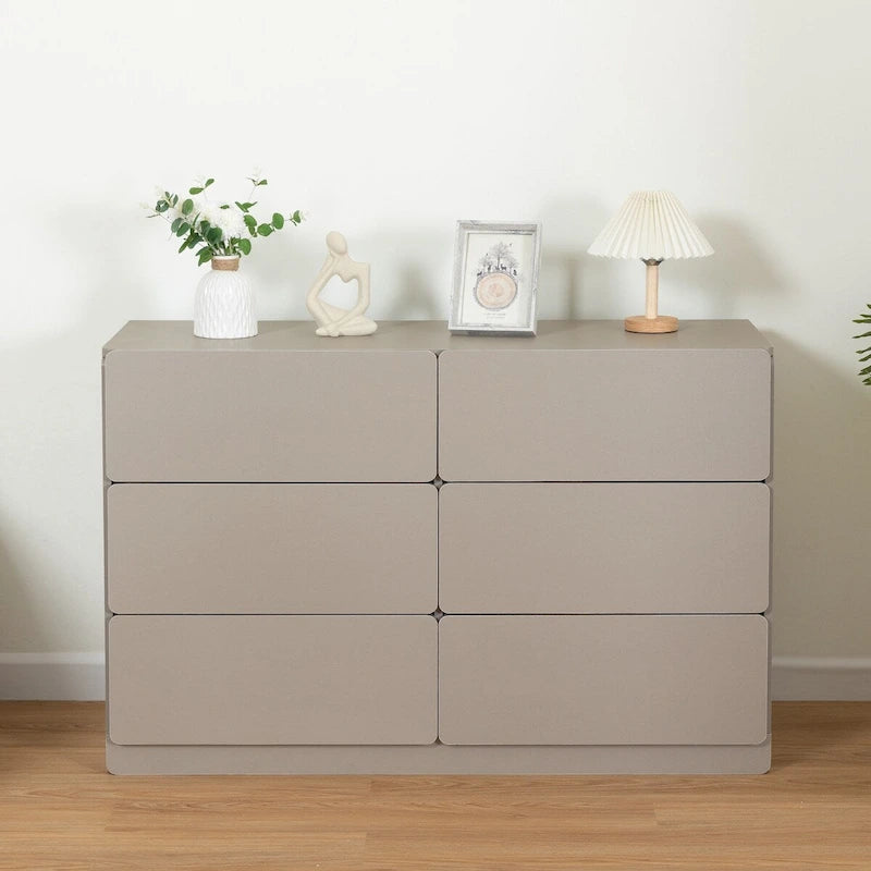 Schubladenkommode, Barschrank, Buffet-Servierkonsole, Tisch-Aufbewahrungsschränke, abgerundete Schubladenecken, sechs Schubladen