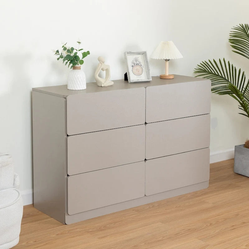 Schubladenkommode, Barschrank, Buffet-Servierkonsole, Tisch-Aufbewahrungsschränke, abgerundete Schubladenecken, sechs Schubladen