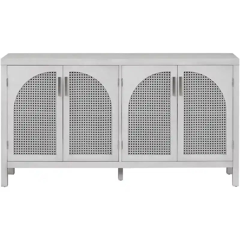 60 großes Stauraum-Buffet/Sideboard mit Türen aus künstlichem Rattan