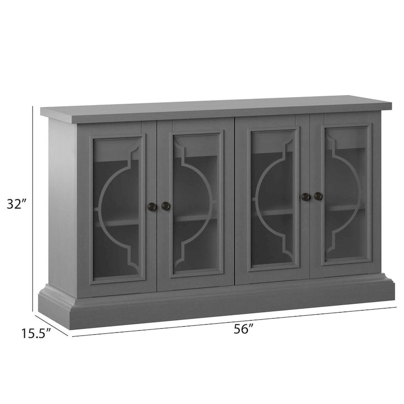 Dressoir met deuren van matglas