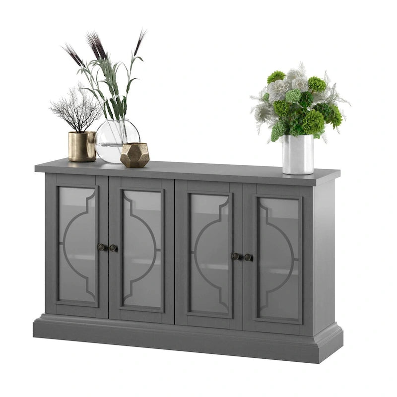 Dressoir met deuren van matglas