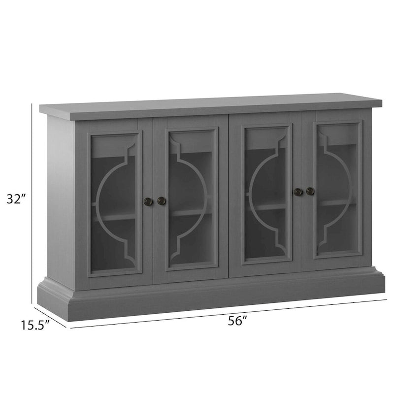 Dressoir met deuren van matglas