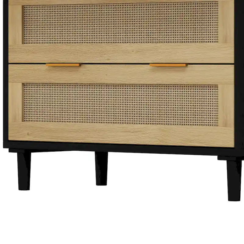 Mobile contenitore in rattan a 3 cassetti per camera da letto, soggiorno, sala da pranzo