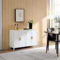 Sideboard-Buffetschrank mit 4 Türen und herausnehmbaren Einlegeböden für Wohnzimmer und Esszimmer, elfenbeinweiß