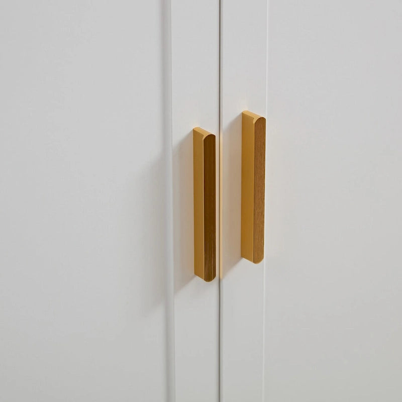 Sideboard-Buffetschrank mit 4 Türen und herausnehmbaren Einlegeböden für Wohnzimmer und Esszimmer, elfenbeinweiß