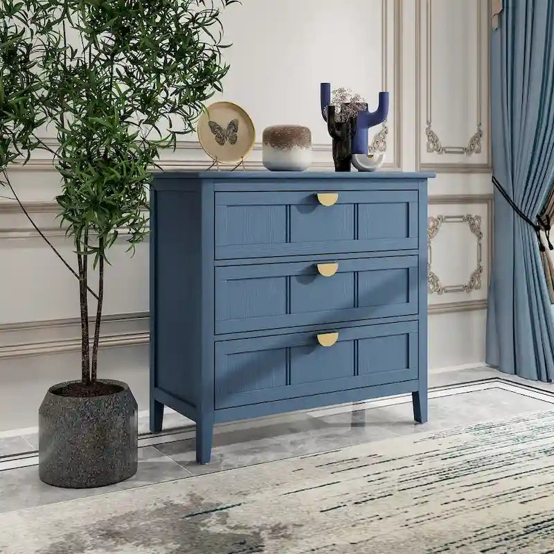 Kast met 3 laden, Amerikaanse meubelstijl, geschikt voor slaapkamer, woonkamer en studeerkamer