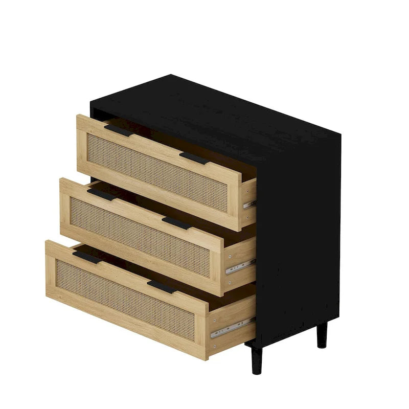 Mobile contenitore in rattan a 3 cassetti da 31.503