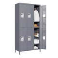 Casier métallique à 6 portes de 72 H avec serrure pour employés, meuble de rangement pour salle de sport, bureau, école ou garage, gris