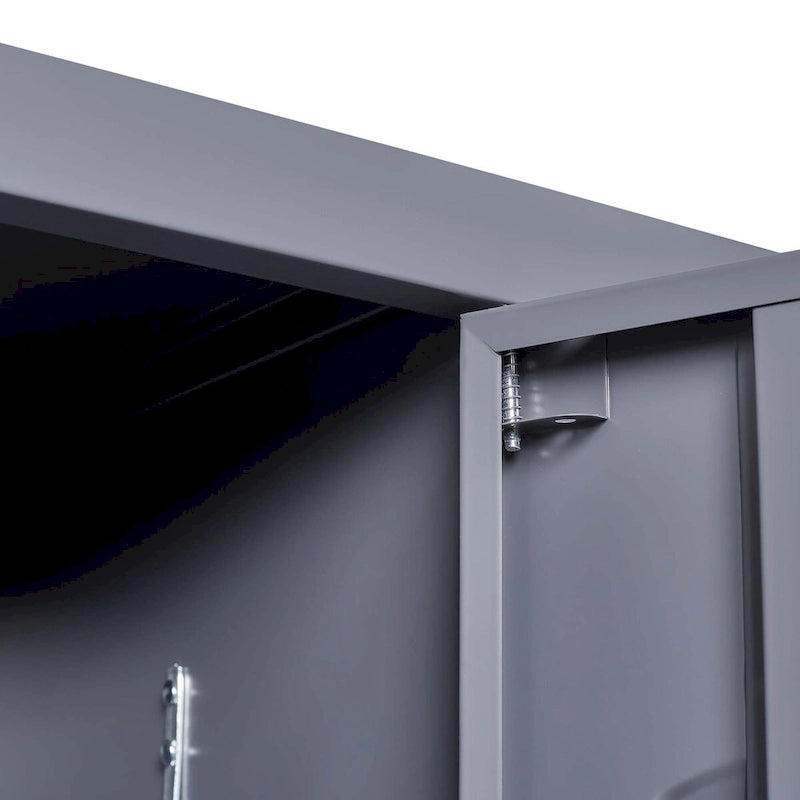 Casier métallique à 6 portes de 72 H avec serrure pour employés, meuble de rangement pour salle de sport, bureau, école ou garage, gris