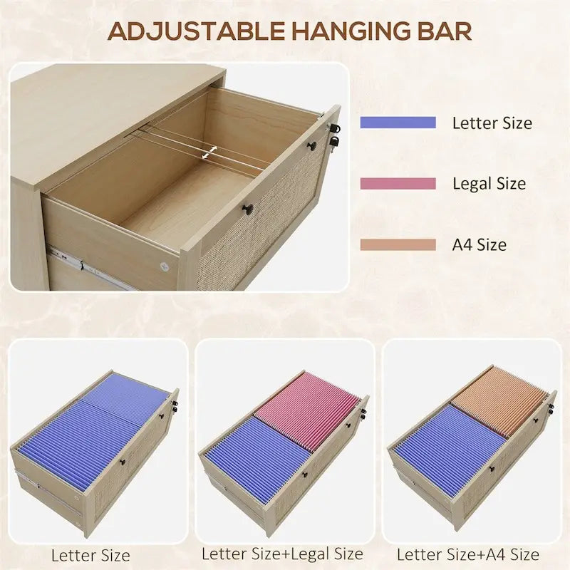 Aktenschrank mit 2 Schubladen und Schloss, vertikaler Aktenschrank mit Schlüsseln