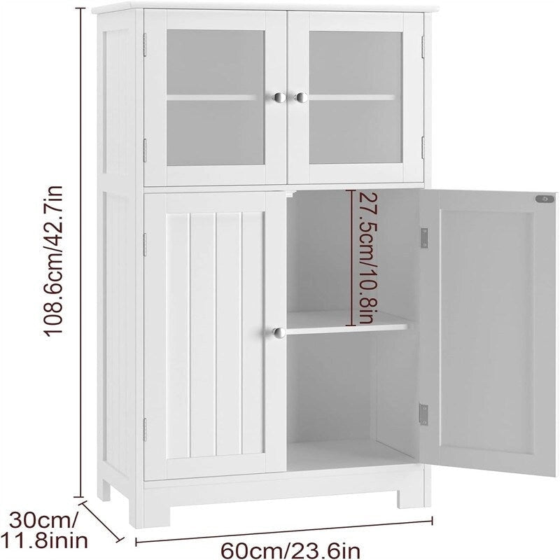 Aufbewahrungsschrank mit verstellbaren Einlegeböden und Glastüren – 11.8D x 23.6W x 42.7H