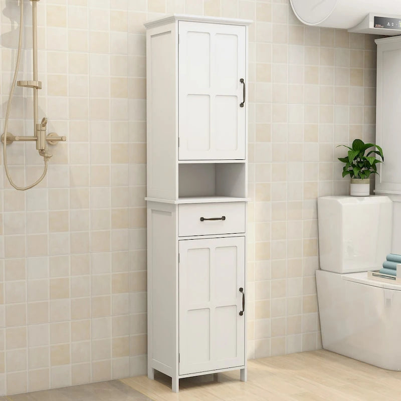 Meuble fin autoportant à double porte, étroit et haut - 15.75L * 11.81W * 64.96H