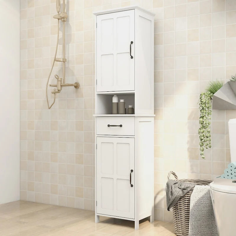 Meuble fin autoportant à double porte, étroit et haut - 15.75L * 11.81W * 64.96H