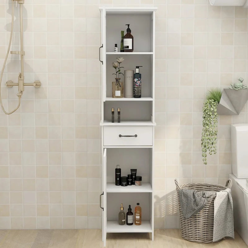Meuble fin autoportant à double porte, étroit et haut - 15.75L * 11.81W * 64.96H