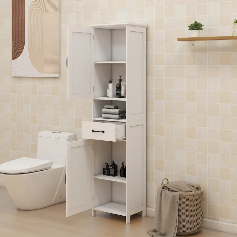Meuble fin autoportant à double porte, étroit et haut - 15.75L * 11.81W * 64.96H