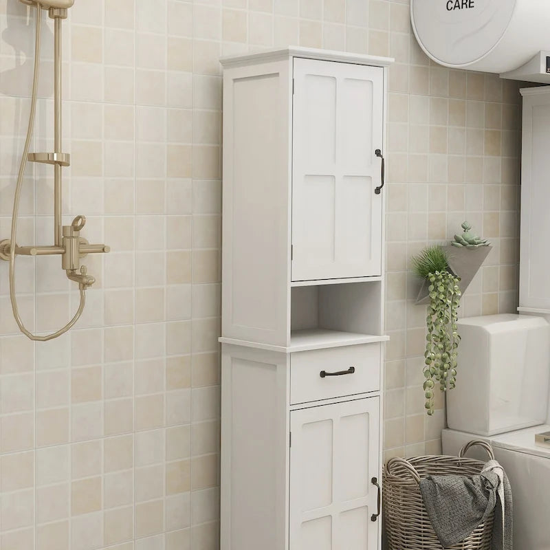 Meuble fin autoportant à double porte, étroit et haut - 15.75L * 11.81W * 64.96H