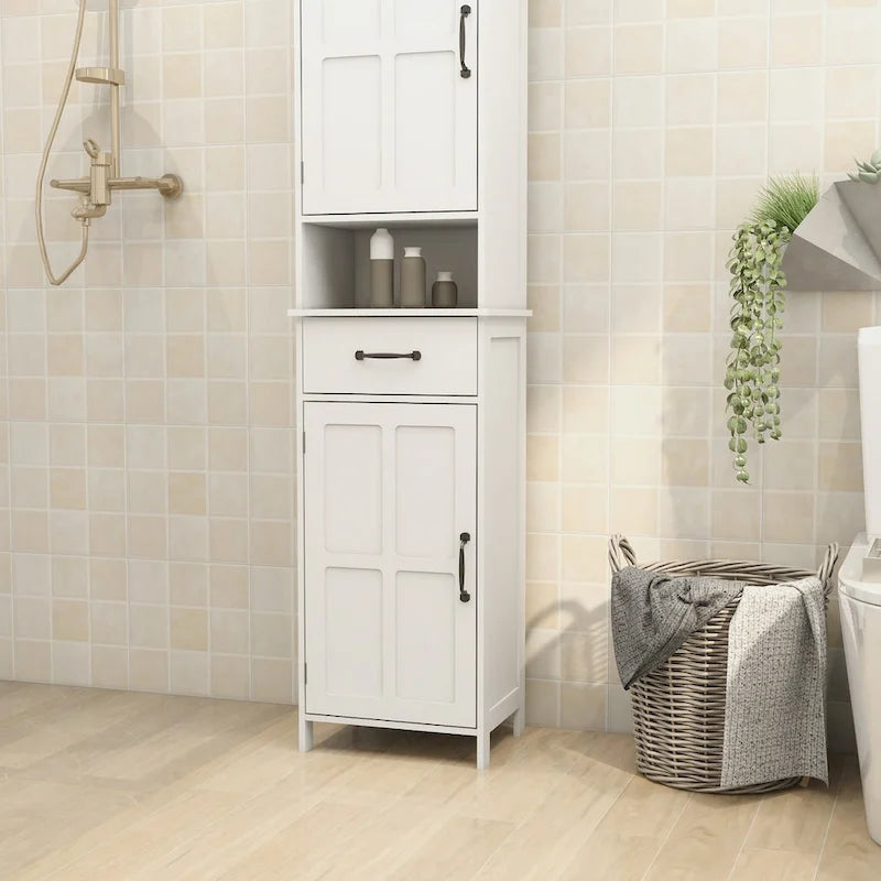 Meuble fin autoportant à double porte, étroit et haut - 15.75L * 11.81W * 64.96H