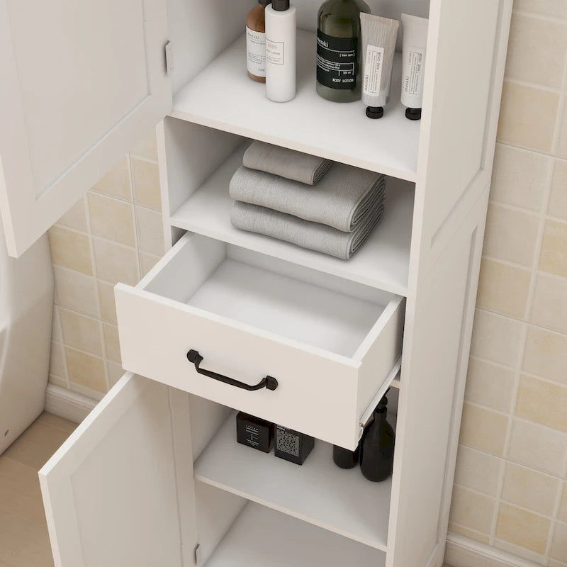 Meuble fin autoportant à double porte, étroit et haut - 15.75L * 11.81W * 64.96H