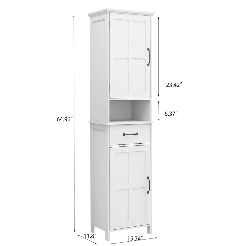 Meuble fin autoportant à double porte, étroit et haut - 15.75L * 11.81W * 64.96H