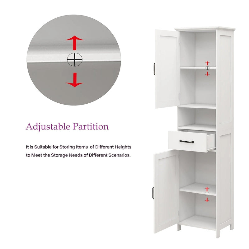Meuble fin autoportant à double porte, étroit et haut - 15.75L * 11.81W * 64.96H