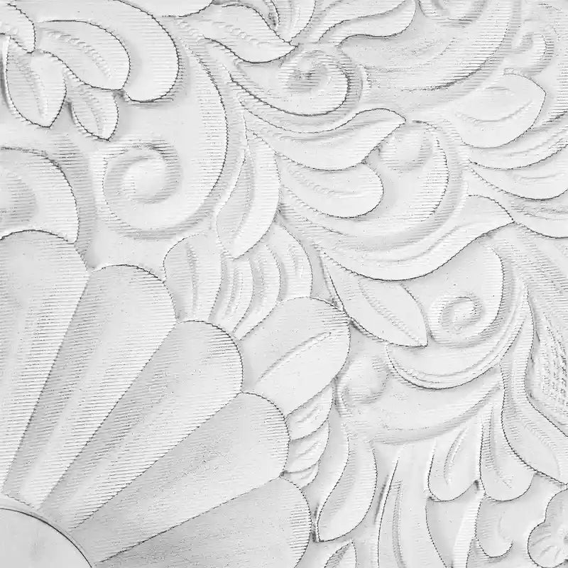 Buffets blancs vintage avec grandes sculptures à facettes