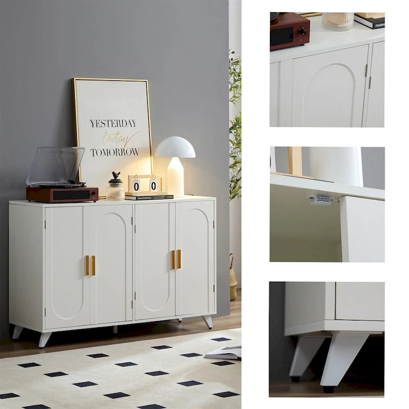 Sideboard-Buffet mit 4 Türen und verstellbaren Einlegeböden
